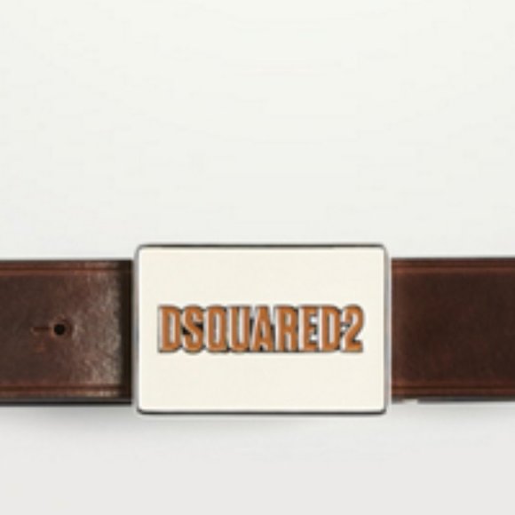 Brand New With Tags DSQUARED2 Plaque Leather Men's Belt - Picture 3 of 12